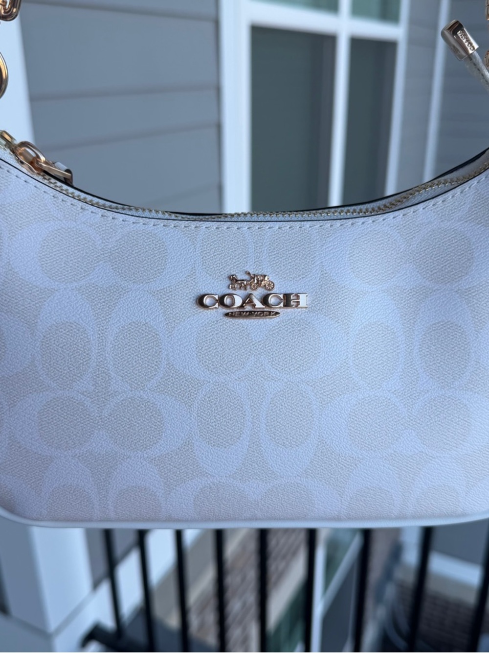Coach White Signature  Shoulder Bag - Picture 2 of 8